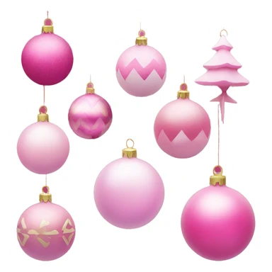 Christmas ornaments shades of pink sticker