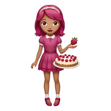 Raspberry torte human full body and legs girl with a raspberry barrette on her head sticker