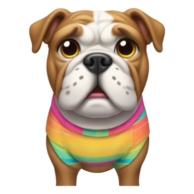 Bulldog in swim shorts in Costa Rica  sticker