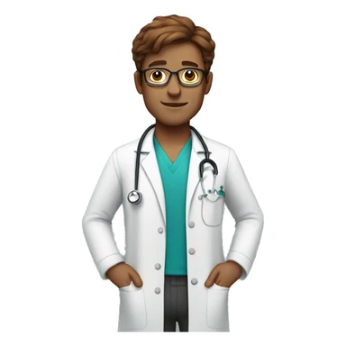 male doctor with glasses and brown haire sticker
