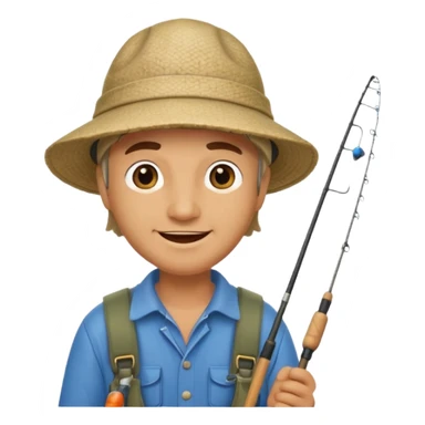 happy fisherman sticker