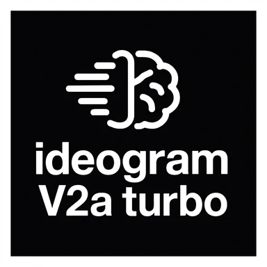 recreate this logo with text of "ideogram V2a turbo", MAKE IT FIT IN SQAURE  sticker