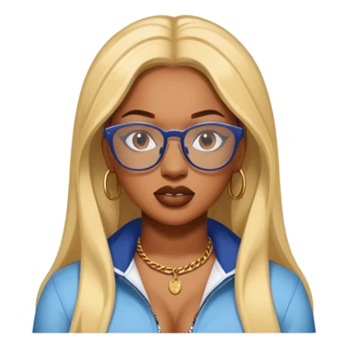 rapper Megan Thee Stallion wear glasses sticker