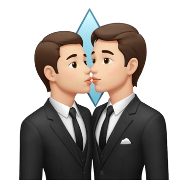 Narcissist fully dressed man looking in a mirror and kissing his reflection  sticker