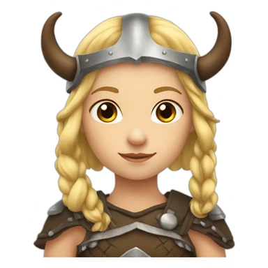 Girl Viking with helmet with horns and blonde hair sticker