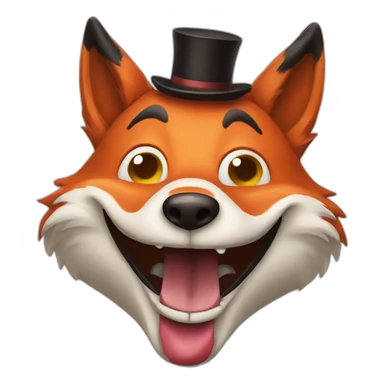 laughing fox with a clown nose sticker