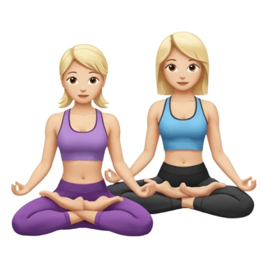 Two women doing yoga both blonde  sticker