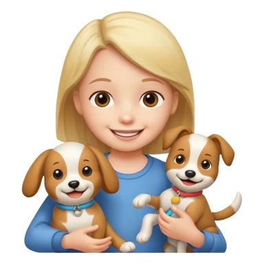 child with dog toy sticker