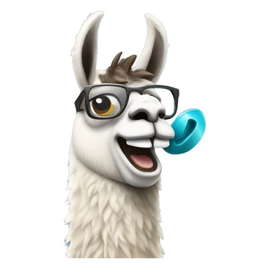 llama talking on the phone sticker