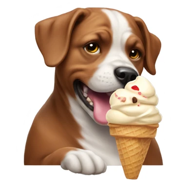 A dog eating ice cream  sticker