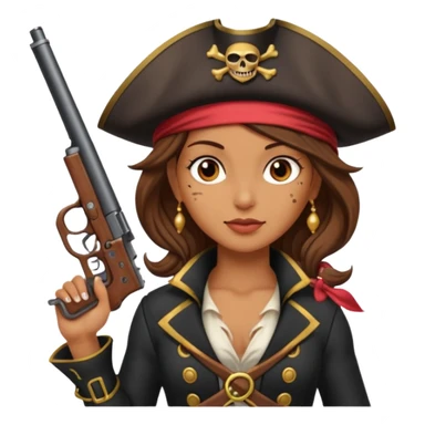 Lady Pirate With Gun. sticker