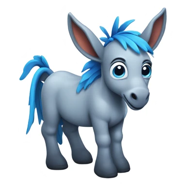 cute Donkey with blue dragon wings sticker