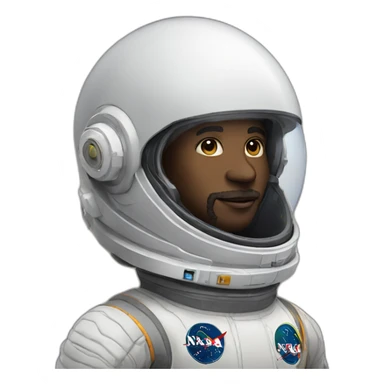 African space man with Afro and chin beard sticker