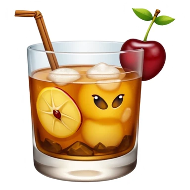 Emoji with an amaretto sour cocktail without face, normal glass sticker