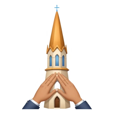 two hands forming a steeple, thoughtful gesture sticker