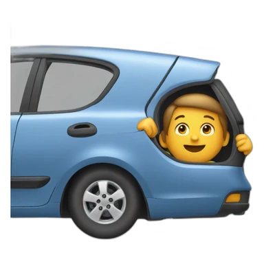 a person pushing a car  from behind sticker