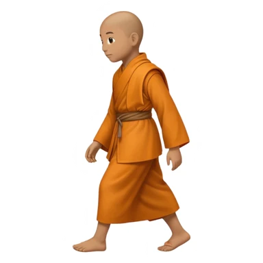 emoji of a monk walking, profile horizontal sticker