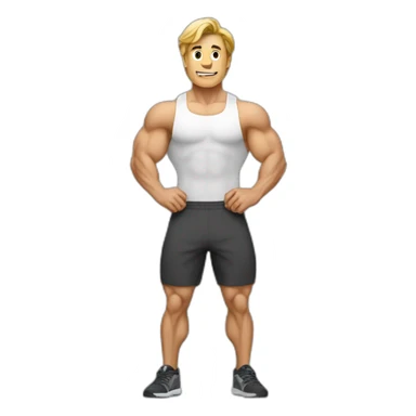 Homme blanc qui fait de la musculation sticker
