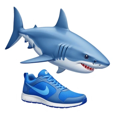 Shark on all fours on blue Nike shoes  sticker