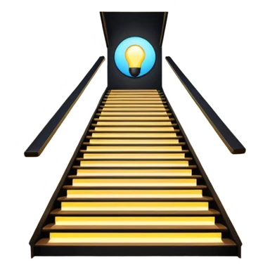 Lights up stairs 1 at floor looking down stairs sticker