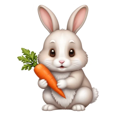 Bunny eating a carrot sticker