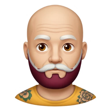   tattooed baldies with white bearded  Half body sticker