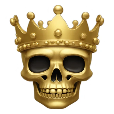 Skull king crown gold sticker