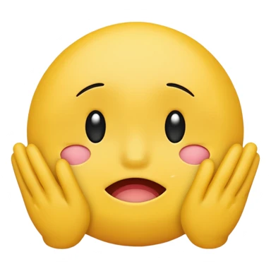 Yellow Standard smiley emoji blushing and hiding face with hands because they are flustered and embarrassed  sticker