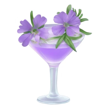 Cocktail with light purple flowers sticker