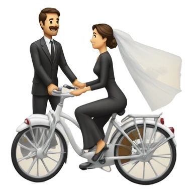 pareja española blanca recien casada con velo sticker