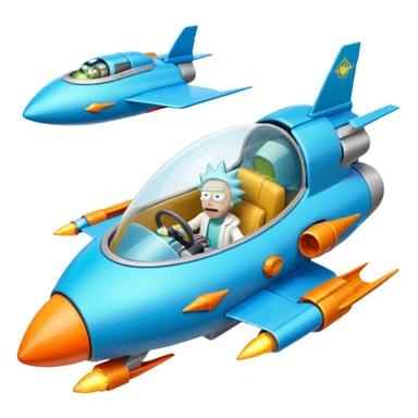 Hot wheels Rick and Morty flying in a spaceship to citadel sticker