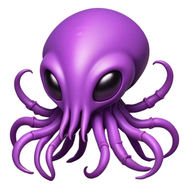 Clash of Clans aesthetic: Cinematic Playful Zerg Alien Emoji, rendered in a 3D vector-style similar to standard emojis with minimal shading and bold, simplified shapes. A compact, isometric, otherworldly creature with insectoid, organic details and subtle, eerie tentacles, softly glowing with a sinister alien charm. Simplified yet unmistakably iconic, highly detailed and consistent, glowing with a soft, spectral radiance and high shine. Stylized with a touch of bio-engineered mischief and a soft glowing outline, capturing the essence of a fearsome extraterrestrial menace with a playful twist! sticker
