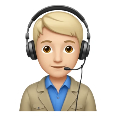 a sales agent with headphones sticker