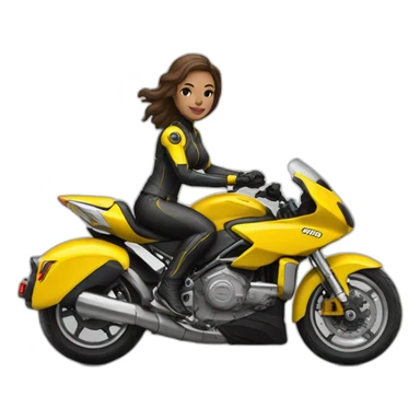 Woman and can am motocicleta amarilla sticker