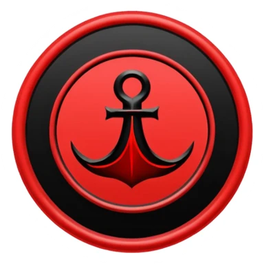 iOS sticker, summoning seal, black circle, red symbol, minimal sticker