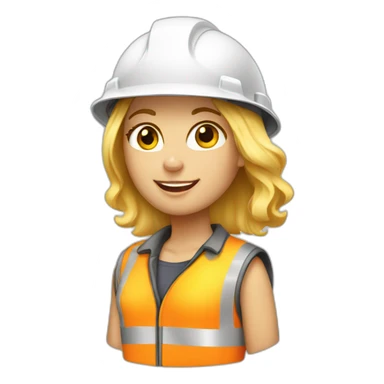 Blonde girl construction worker sticker