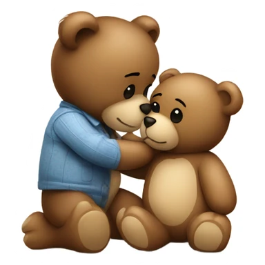 teddy bear kissing another teddy bear sticker
