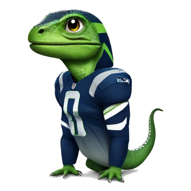 Lizard in Seahawks uniform sticker