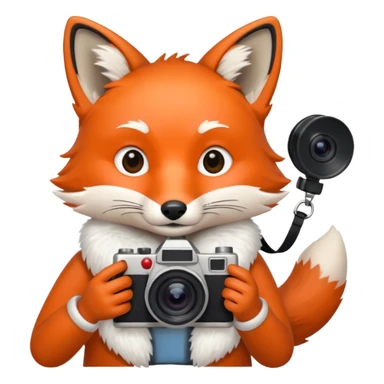 red fox white camera sticker