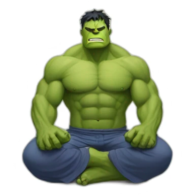 Hulk doing a meditation sticker