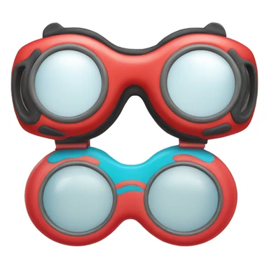 swimming goggles with red frame，cat-eye or spindle-like form sticker