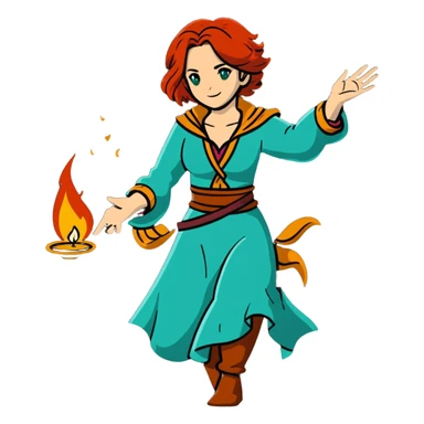 Triss Merigold casting magic spell sticker