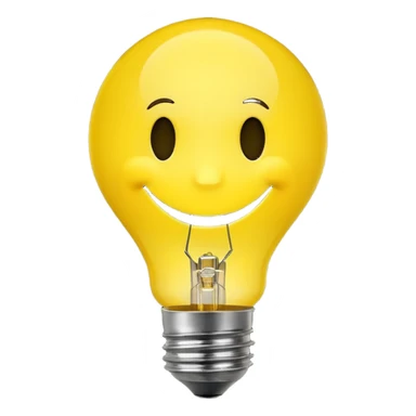 Smiley face with light bulb over its head sticker