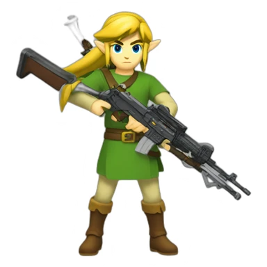 Link (Legend of Zelda) wielding an AR-15 sticker