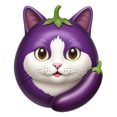 Aubergine in Katze sticker