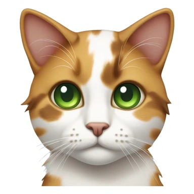 calico cat with green eyes full body sticker