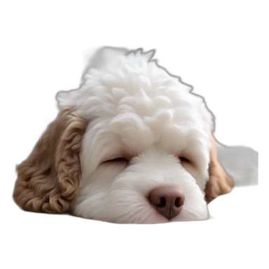 A Lagotto Romagnolo starting to sleep, zzz sticker