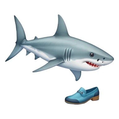 Tiburón con zapatos en los pies  sticker