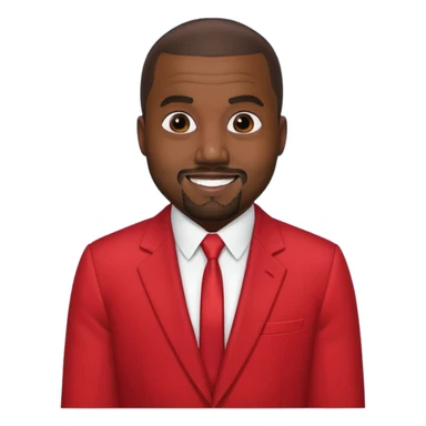 kanye west in red suit sticker