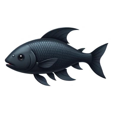 black fish with a long tail sticker
